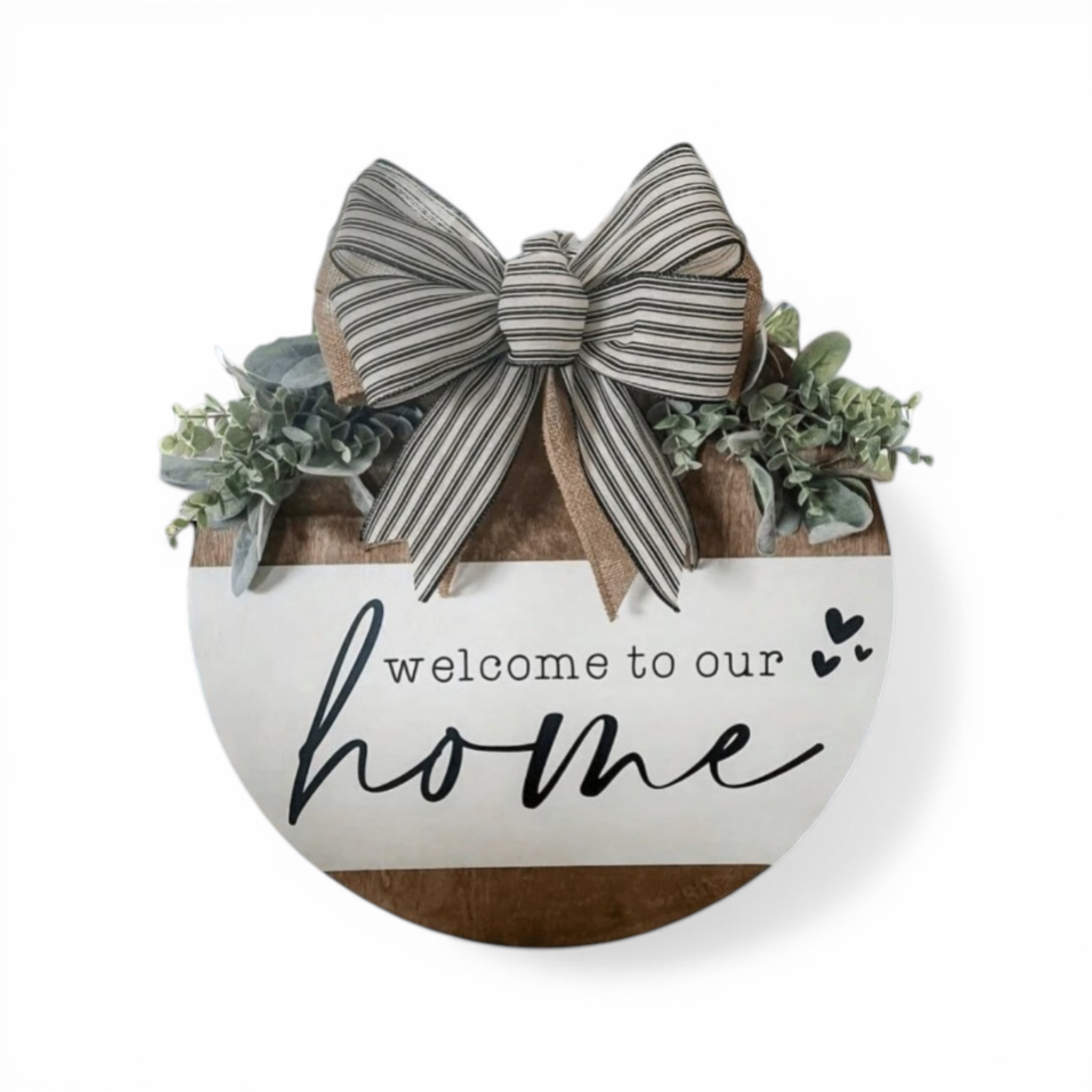 Wooden Round Welcome Sign