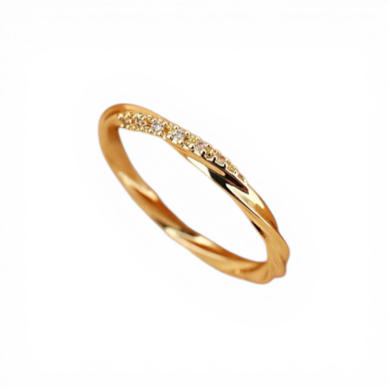 Cubic Zirconia Decor Twist Ring