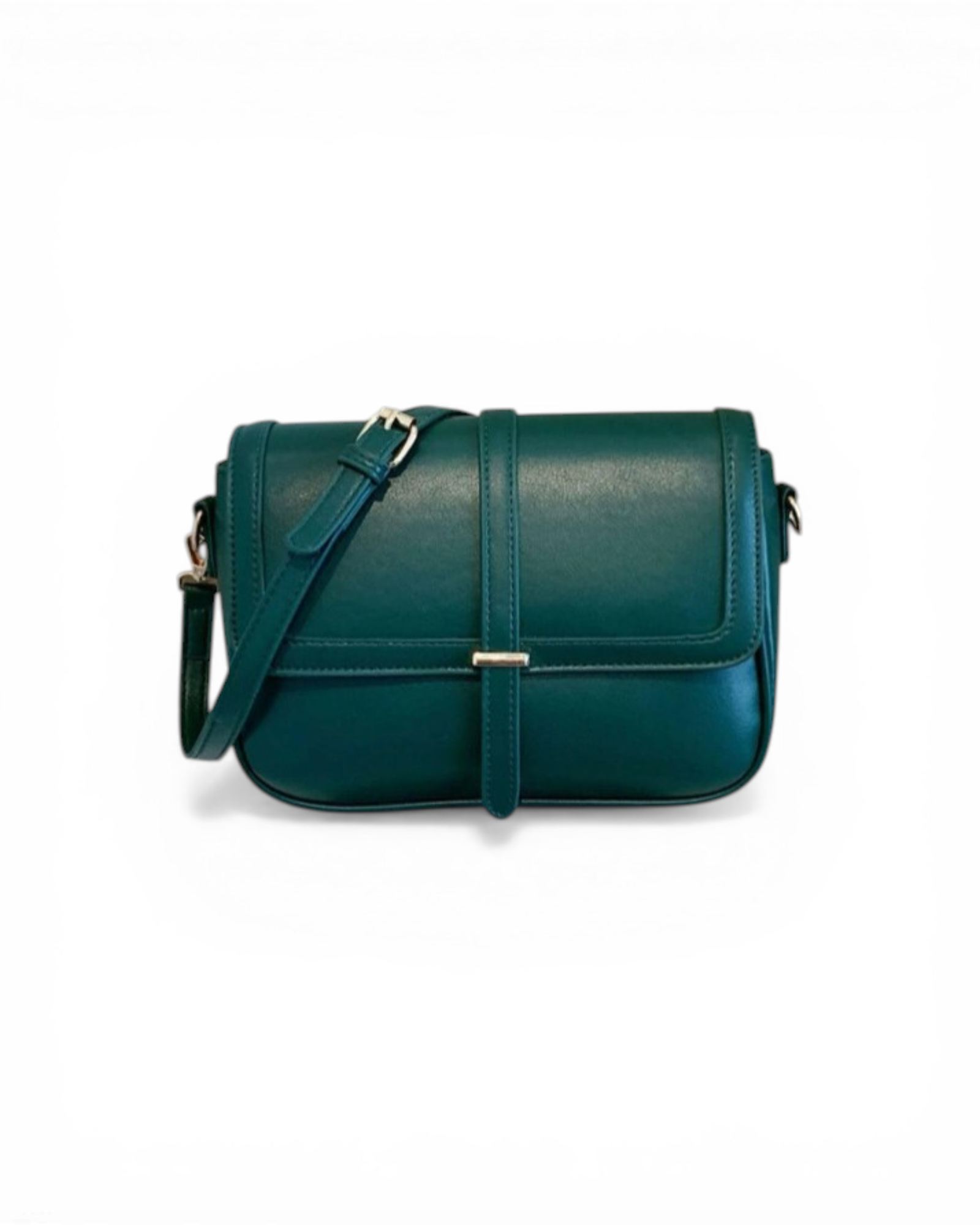 Green Metal Detail Flap Square Bag