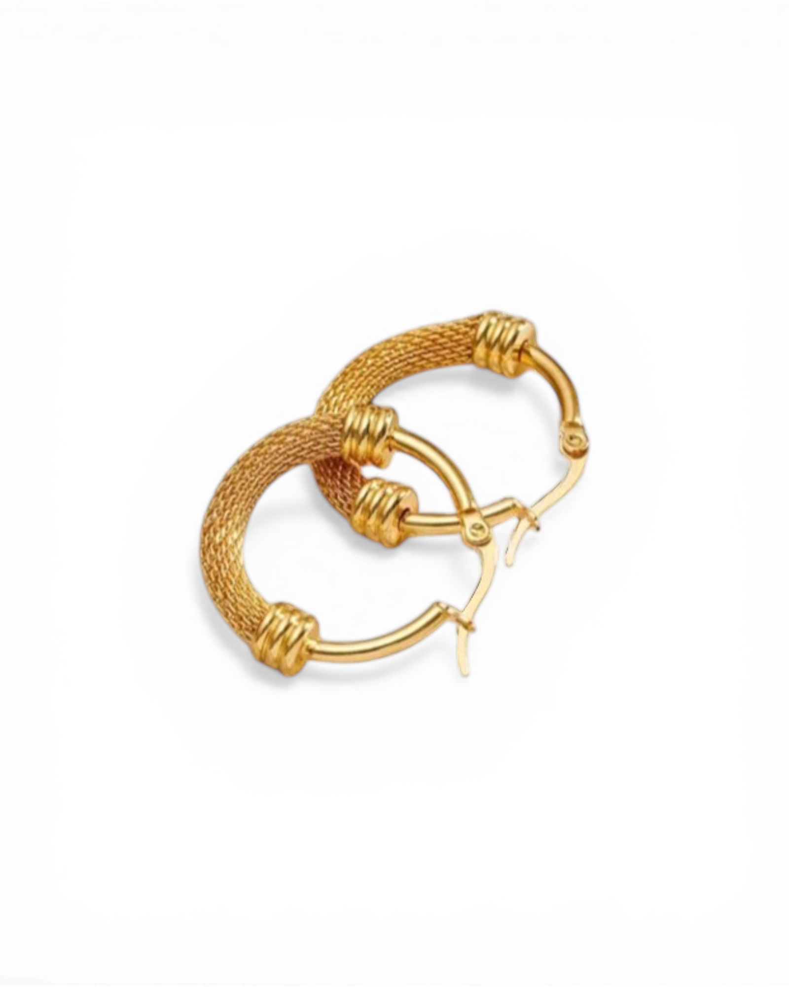 Vintage Stainless Steel Round Hoop Earrings