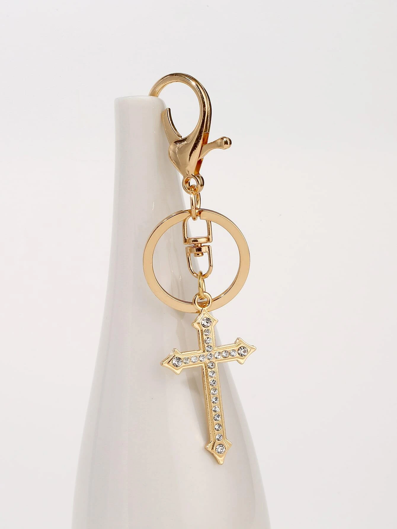 Bling Cross Design Charm Keychain