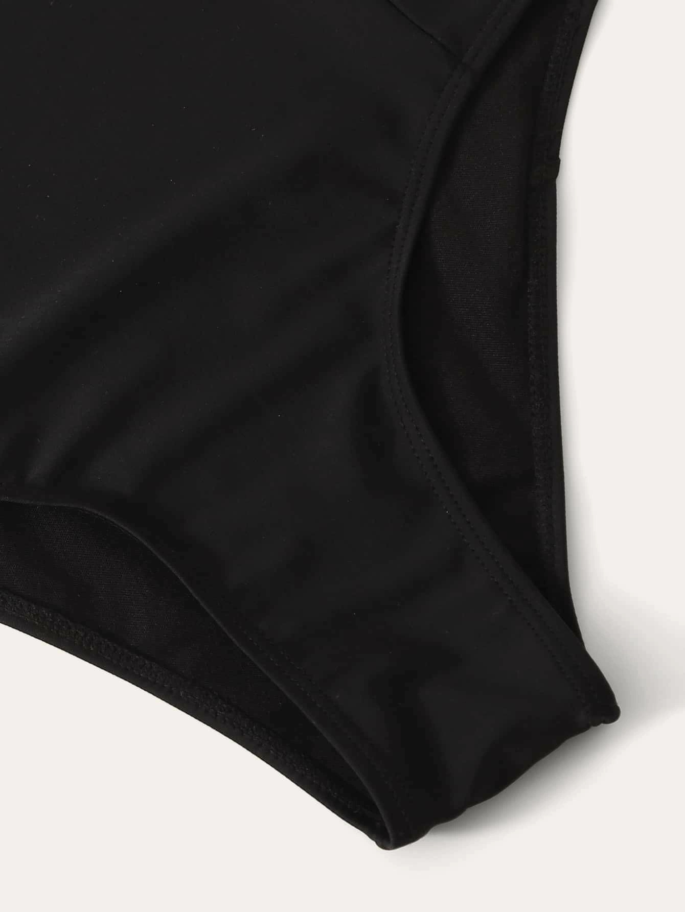 Tie Shoulder One Piece Swimsuit