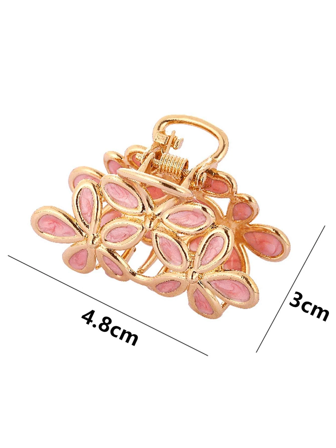 A set of three hair claws with flower designs, providing a stylish and functional way to secure your hair in place.