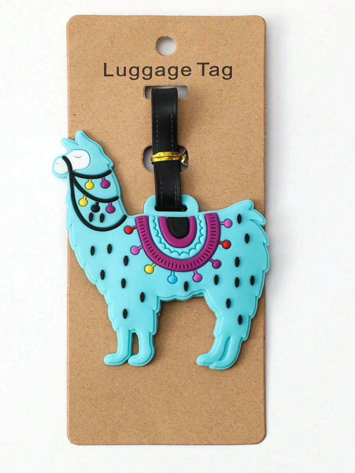 A luggage tag featuring a cartoon design. The tag is designed to attach to luggage, bags, or travel accessories for easy identification. The cartoon design adds a playful and whimsical touch to the tag. This accessory is both practical and fun, helping to distinguish and personalize belongings during travel.