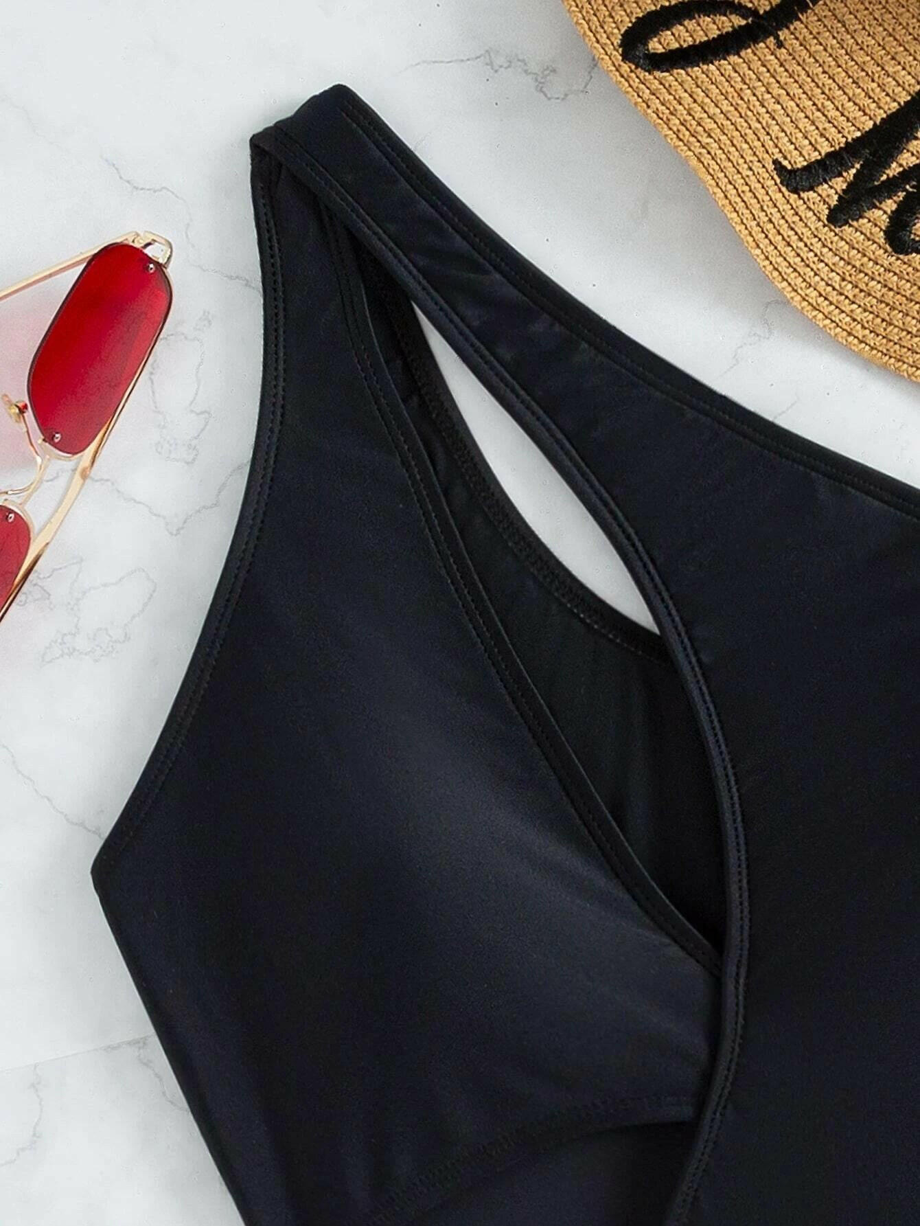 One Shoulder Cut Out One Piece Swimsuit