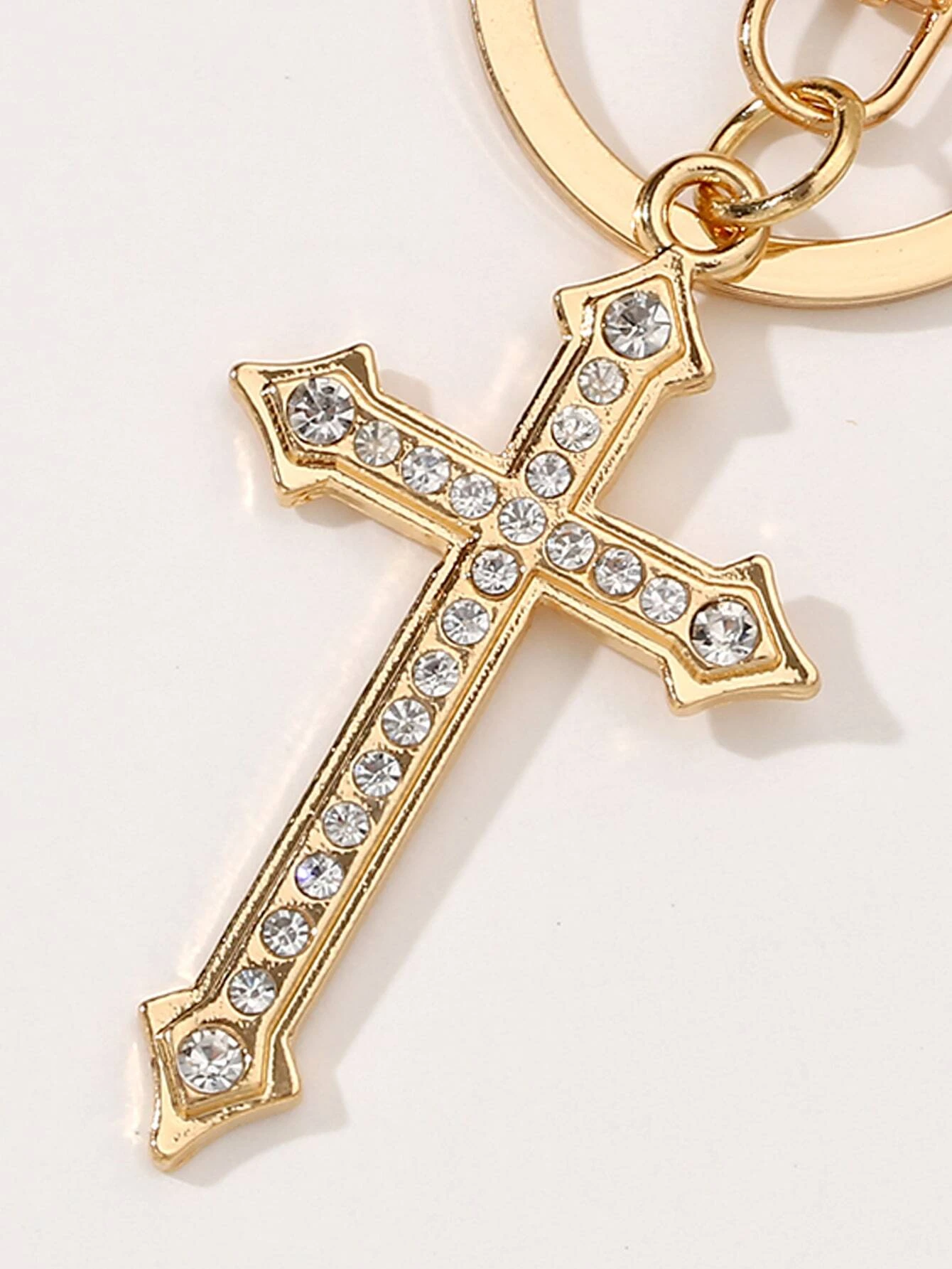 Bling Cross Design Charm Keychain