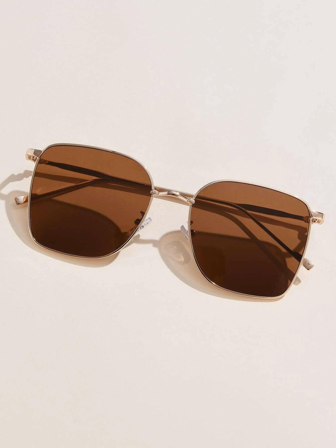 Metal Square Frame Sunglasses