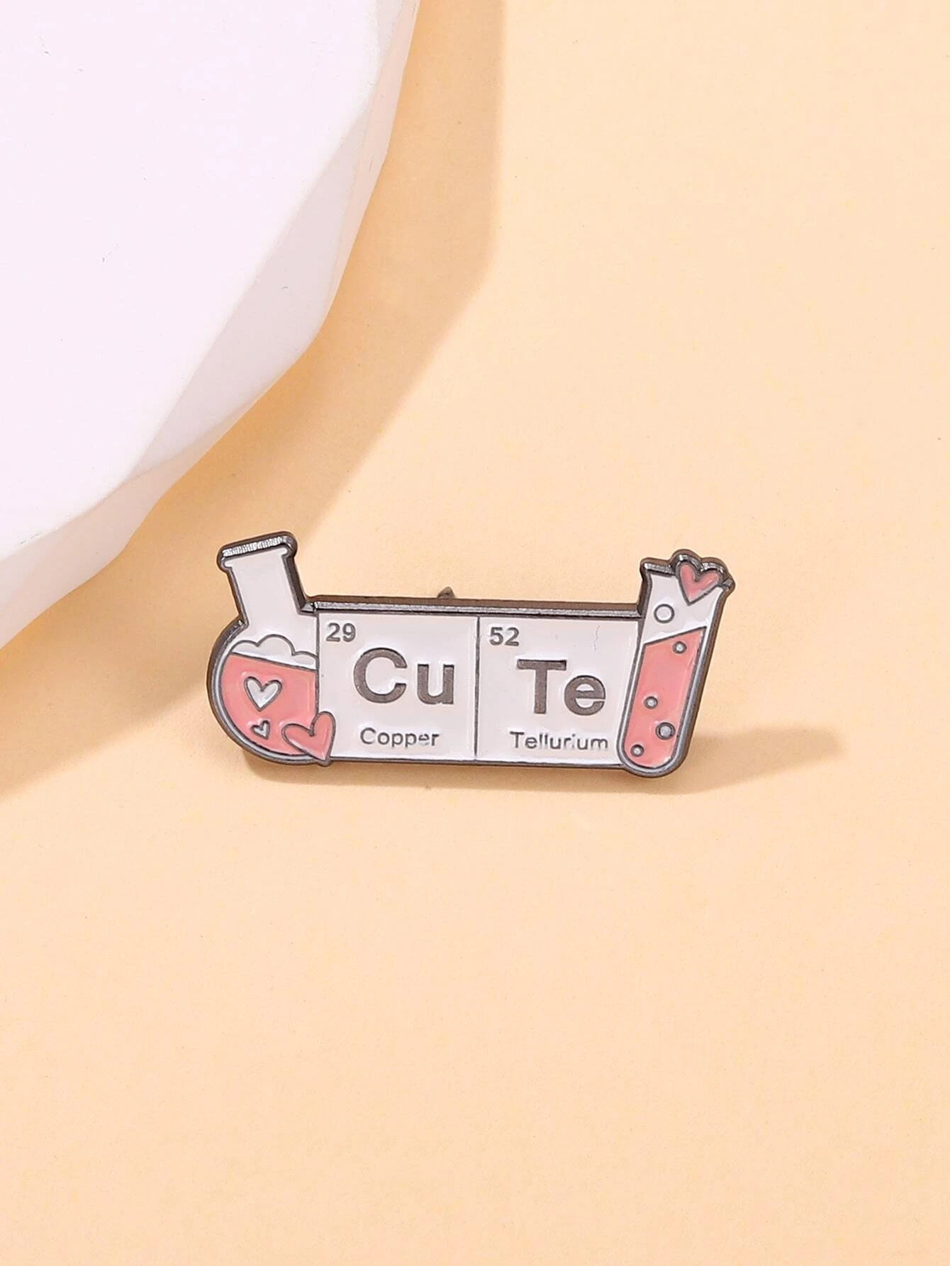 Creative chemical test tube decor brooch, showcasing a miniature and intricately designed set of test tubes. The brooch captures the essence of scientific curiosity in a unique and artistic way, making it a distinctive accessory for science enthusiasts or those with an appreciation for quirky adornments.