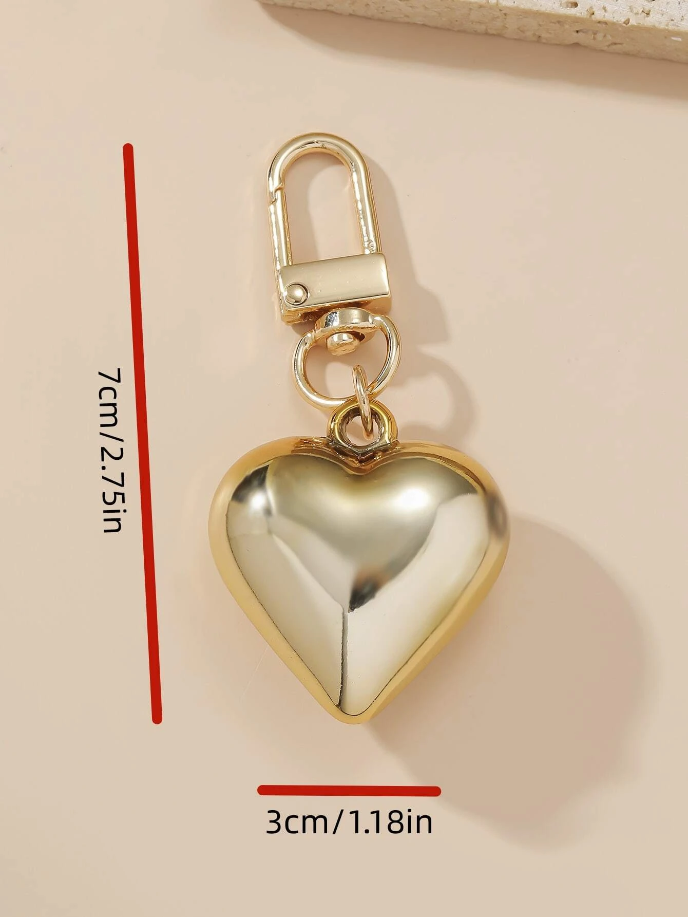 Golden Heart Design Charm