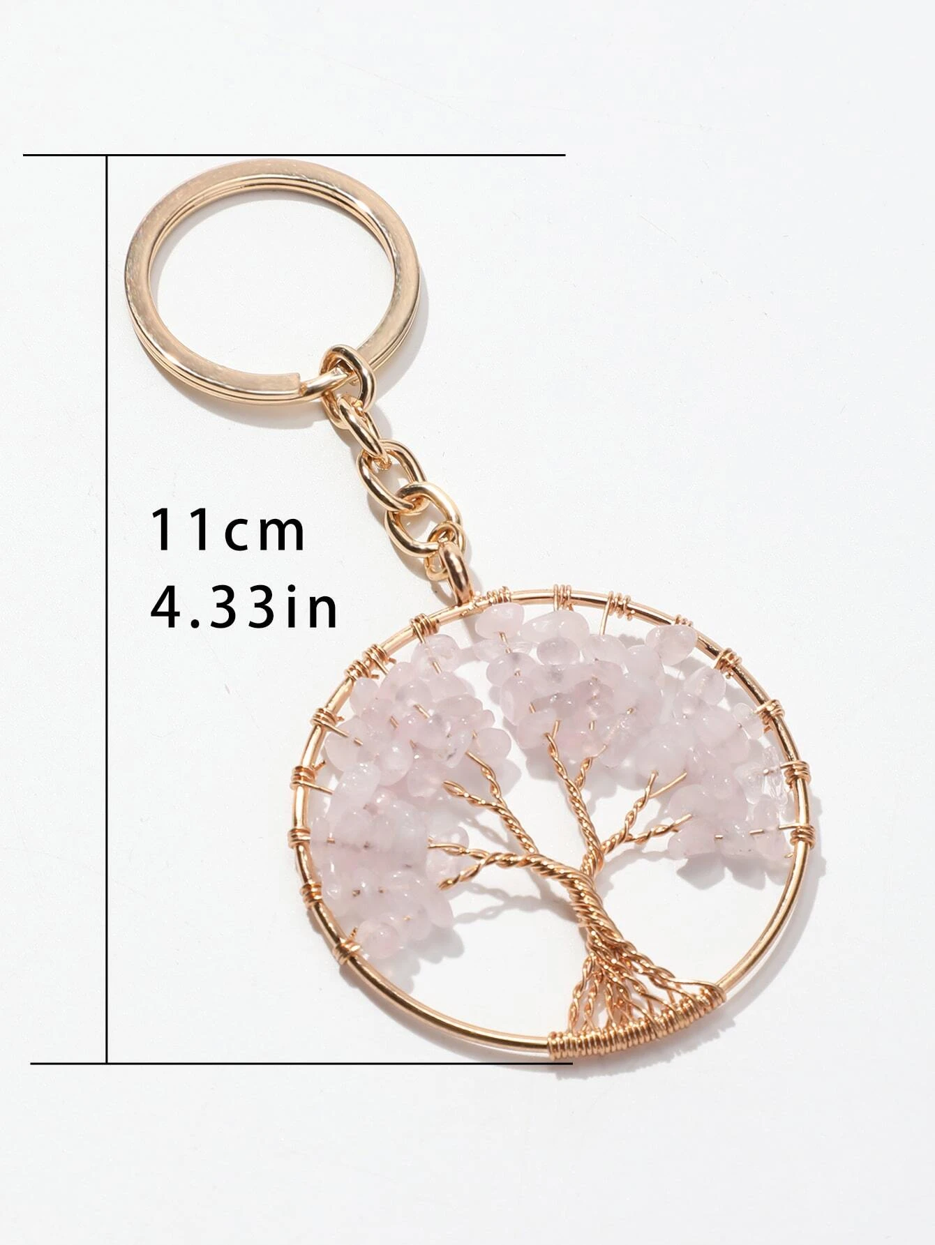 Pink Tree Of Life Charm Keychain