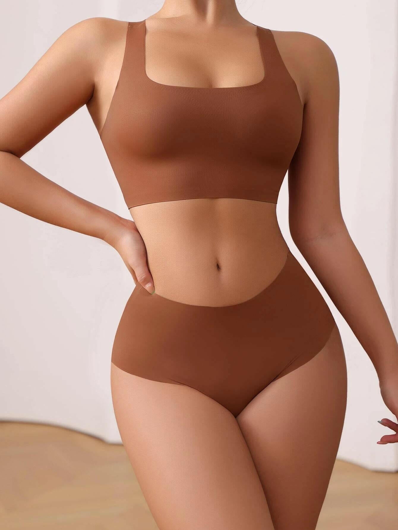 Plain No Show Lingerie Set