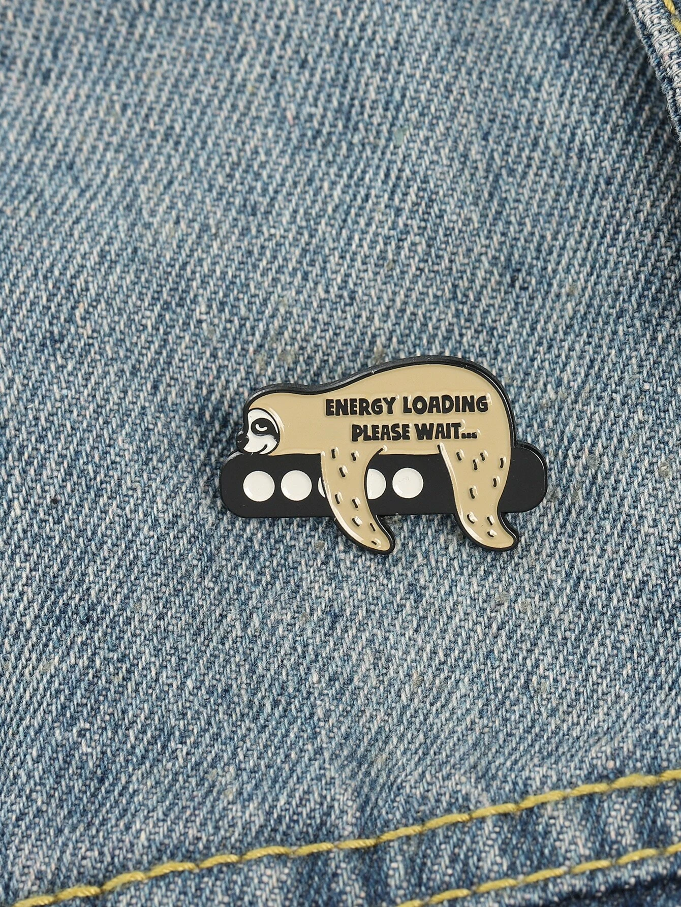 Adorable cartoon sloth brooch featuring a cute and laid-back sloth character with a charming smile. The brooch captures the relaxed nature of sloths in a playful and artistic design, making it a unique and endearing accessory for sloth lovers and those who appreciate a touch of whimsy.
